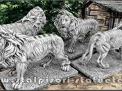 Statuetă leu mare în picioare, gri patinat, model S33. 