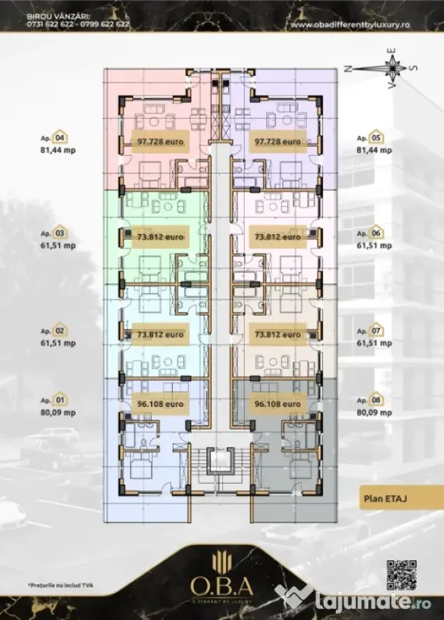 Apartament Mamaia Nord -2 camere- O.B.A Residence
