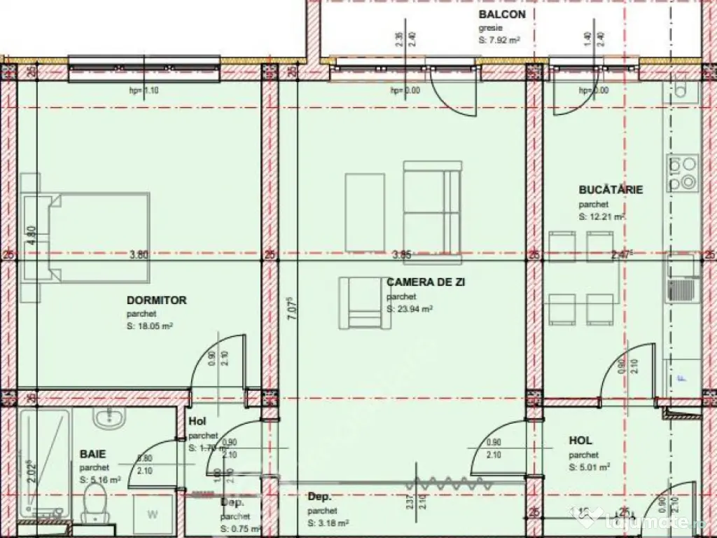 Apartament la cheie de 2 camere cu balcon in zona Pictor Bra