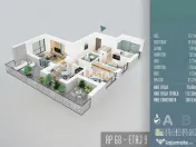 FINALIZAT | 3 cam. 79mp +terasa 34 mp, etaj 9/11, loc parca 