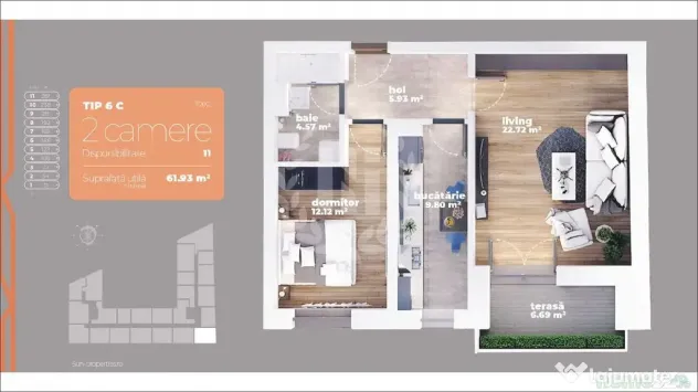 Apartament 2 camere | Decomandat | Metrou | Prețuri Prom...