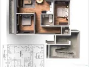 Apartament 3 camere decomandat cu 2 bai 2 balcoane Brag 