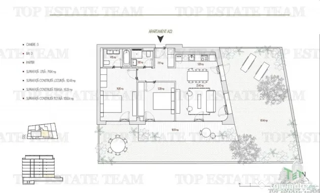 Apartament 3 Camere cu 92 mp gradina, bloc Boutique, Bucures