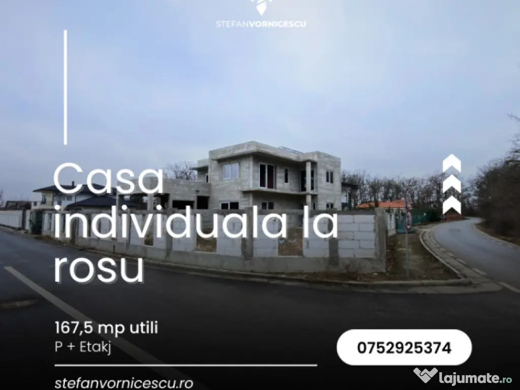 CASĂ INDIVIDUALĂ DE VÂNZARE – LA ROȘU | 167 MP UTILI