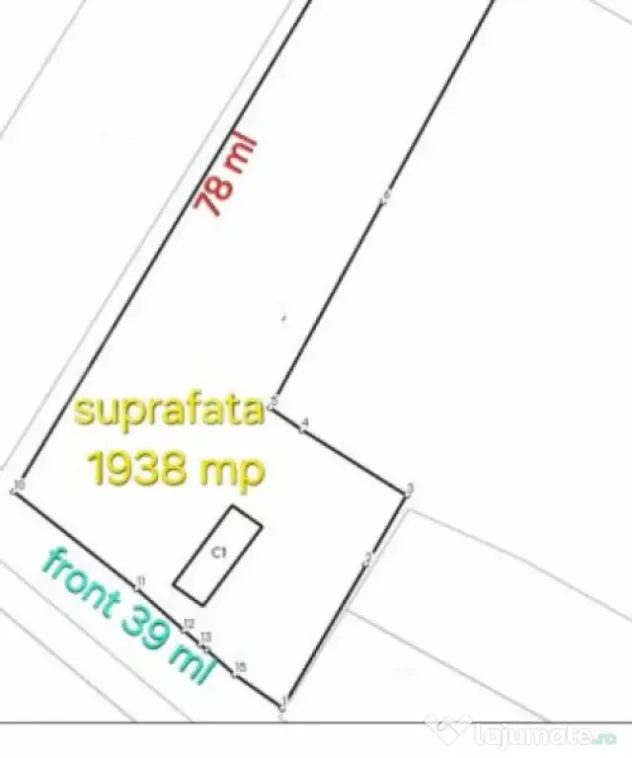 Casa Demolabila in Rascruci cu teren de 1938 mp si front de