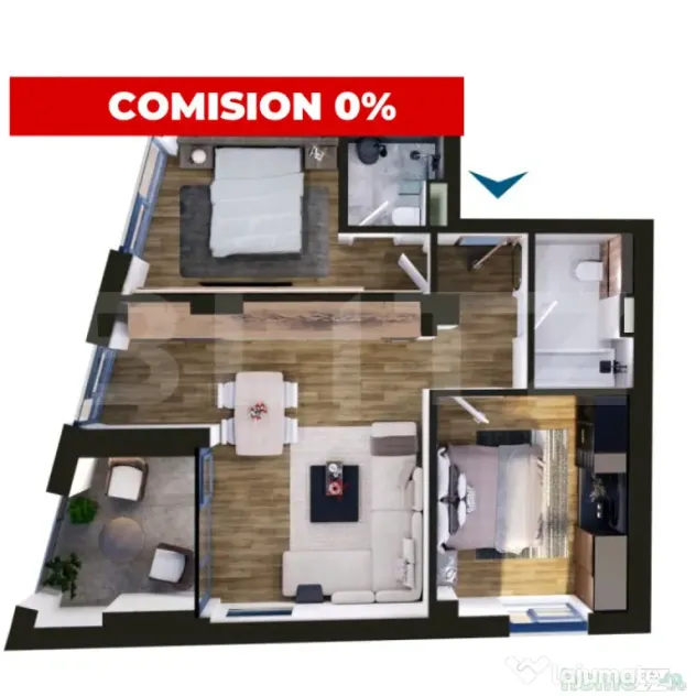 Comision 0 | Apartament de vanzare, cu 3 camere, 69 mp, zona - Timisoara (Timis)