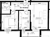 Apartament 2 camere, decomandat, 54mp utili, logie 4,21, zon