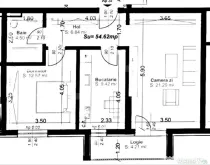 Apartament 2 camere, decomandat, 54mp utili, logie 4,21, zon