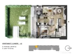 Apartament 2 camere zona de Nord - 58.05 mp utili si curte