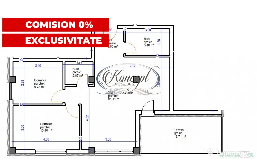 Apartament pe str. Sub Cetate, TVA si finisaje incluse in pr - Floresti (Cluj)