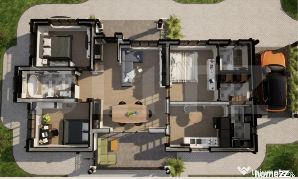 Casa pe un nivel, 120 mp utili, 580 mp de teren, Bistrita