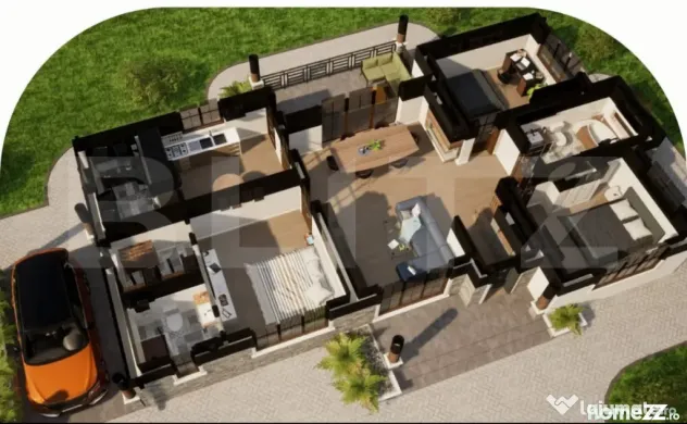 Casa pe un nivel, 120 mp utili, 580 mp de teren, Bistrita