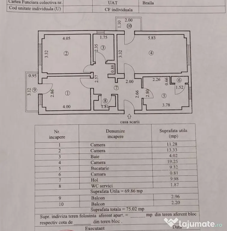 Apartament 3 camere, suprafata 75mp, Calarasilor Viziru 3