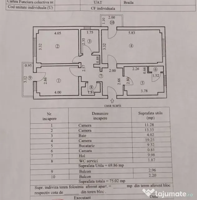 Apartament 3 camere, suprafata 75mp, Calarasilor Viziru 3
