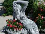 Statuetă jardinieră flori, gri patinat, model J12. 