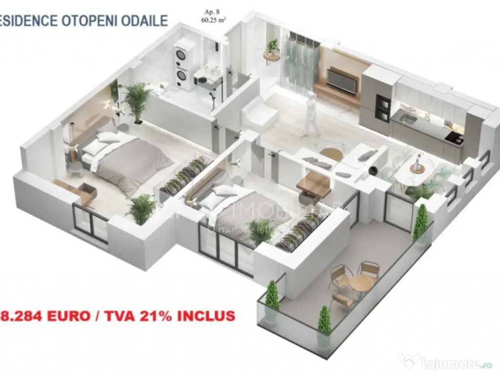 Apartamente cu 3 camere cu terasa, lift, langa parc 1 Mai