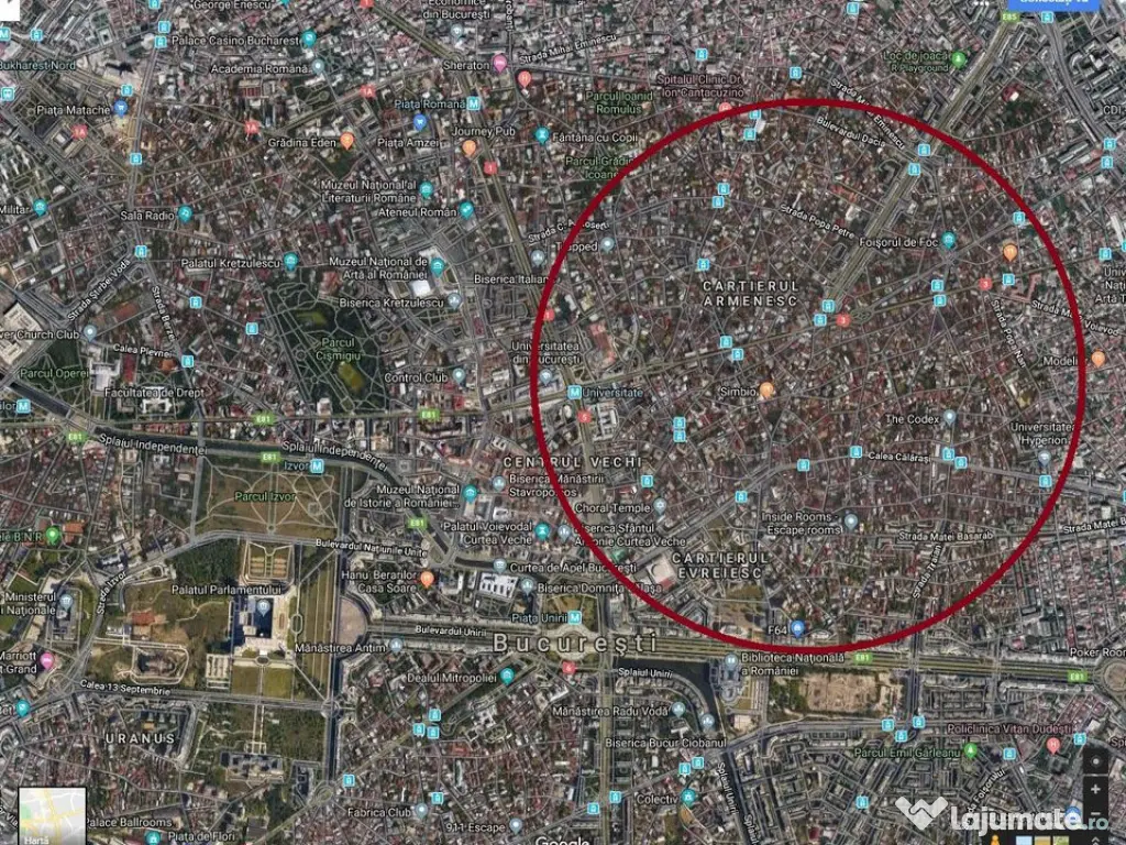 Zona Piata Rosetti teren 1200 mp ideal rezidential