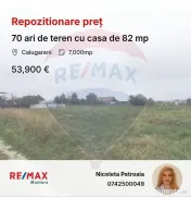 De vanzare 70 ari de teren cu casa de 82 mp 