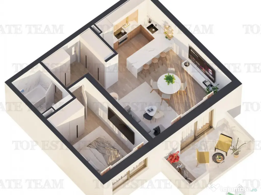 Apartament 2 camere, incalzire in pardoseala, finisaje premi