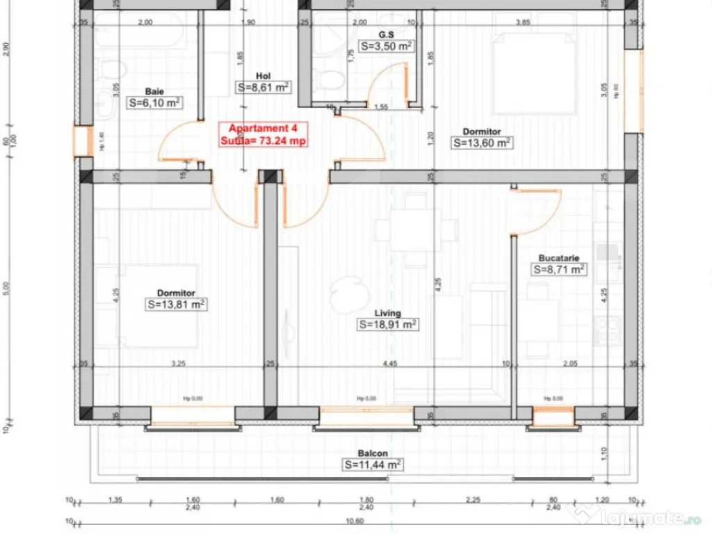 Apartament de Lux cu 3 Camere și Balcon Panoramic