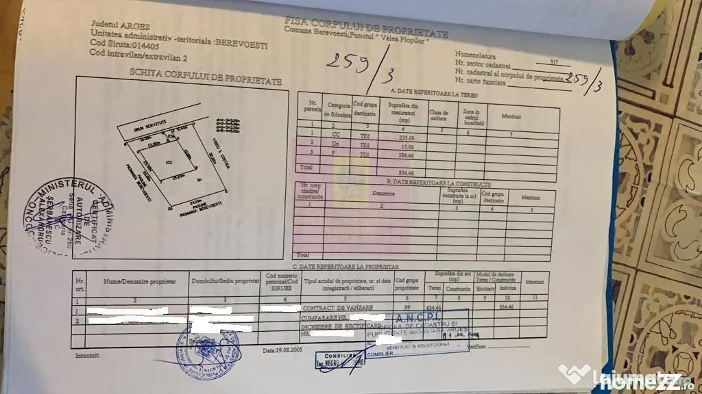 BEREVOIESTI (AG) SE VINDE TEREN 834 MP IN zona Pastravari...