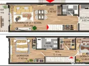 Duplex modern cu grădină și două locuri de parcare 