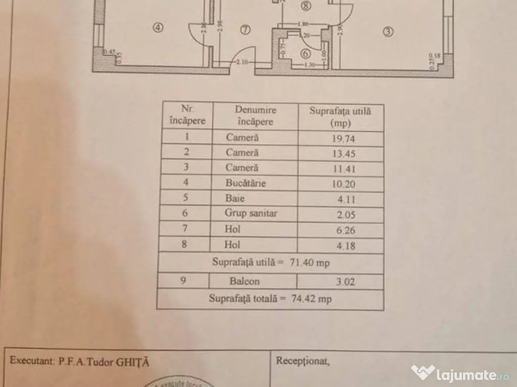 Vedere frontal la mare, 3 camere decomandate.