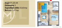 Apartament 2 camere, 43,65 mp, bloc nou, zona Ipotesti