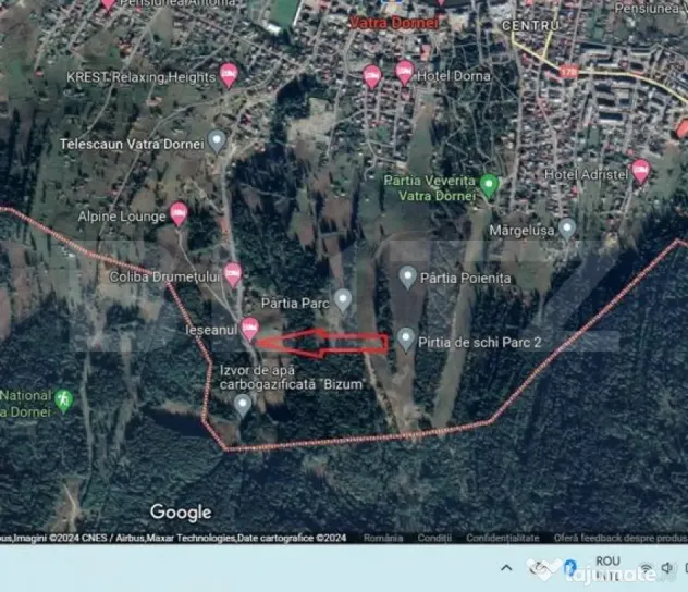 Teren intravilan, 2243 mp, zona Vatra Dornei