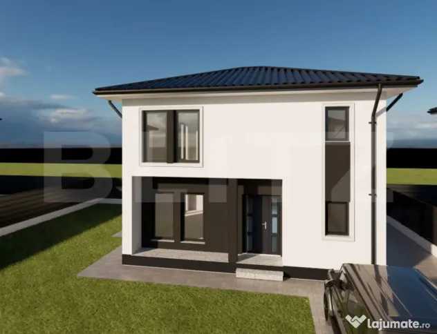 Casa moderna, materiale premium, 150 mp construiti, zona rez