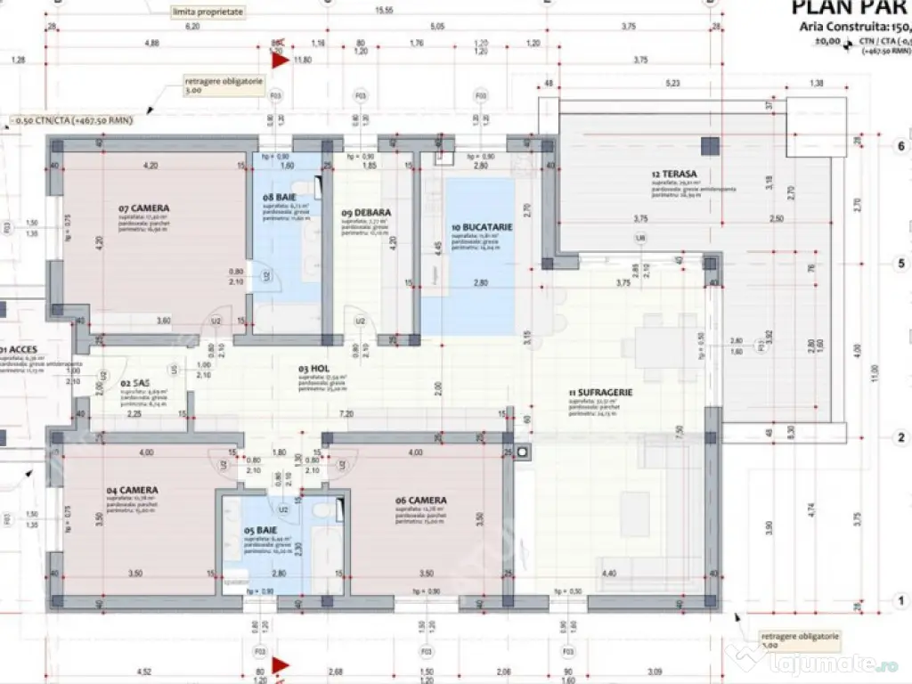 Casa individuala cu 4 camere si curte libera de 340 mp in Ci