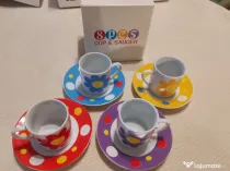 Set Espresso 8 piese Crown Victorian - Porțelan Fin (Fine China)