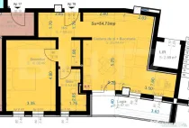Apartament 2 camere, 54.73 mp utili, zona Aradului