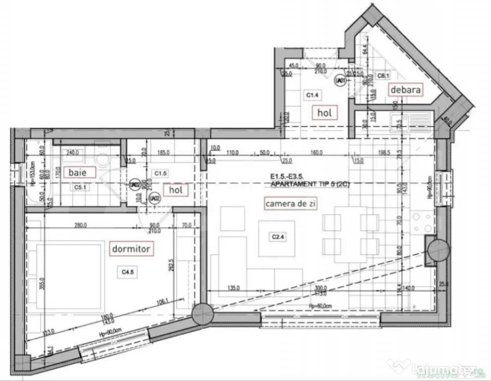 Apartament 2 camere, 53 mp, zona Bucium Aleea Domenii