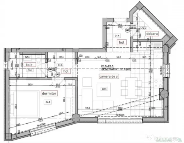Apartament 2 camere, 53 mp, zona Bucium Aleea Domenii