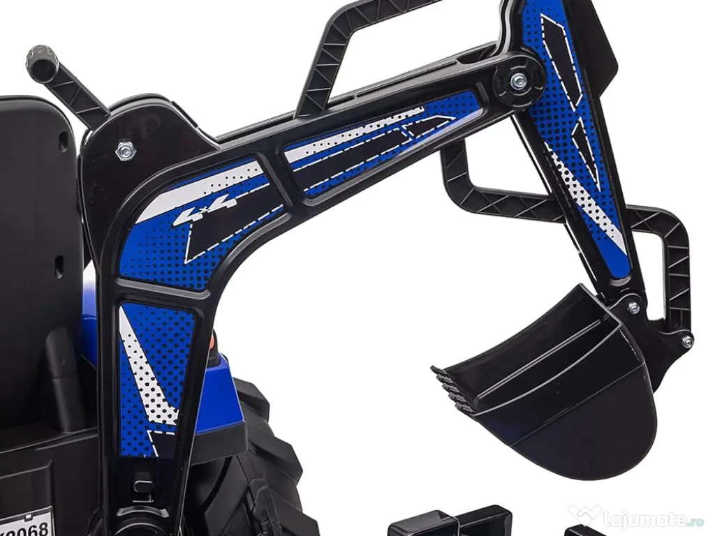 Tractor electric Kinderauto 720-T, 2x 45W 12V, cupa si incarcator Blue