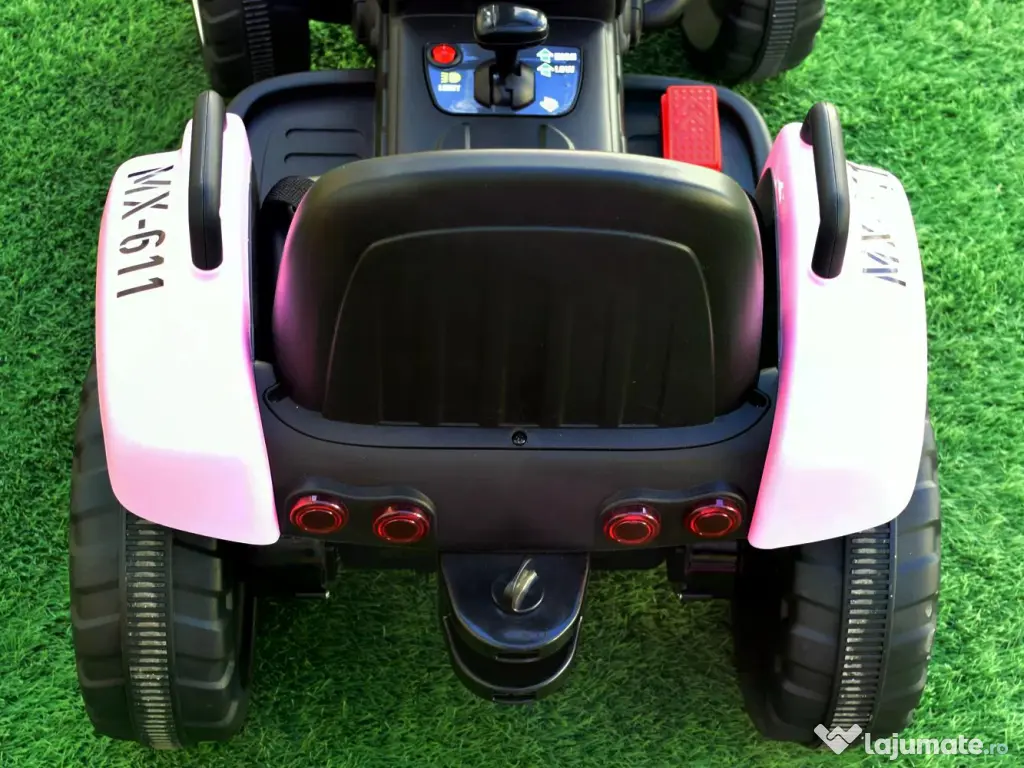 Tractoras electric Kinderauto BJ611 2x30W 12V cu remorca si RCv Pink
