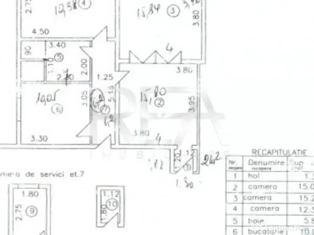 Apartament 3 camere, zona Dacia