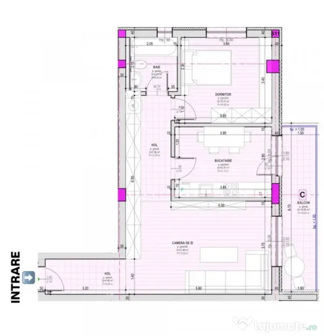 Apartament la cheie cu 3 camere si balcon zona Pictor Brana