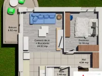 Cosmopolis Apartament 1 dormitor vedere piscina