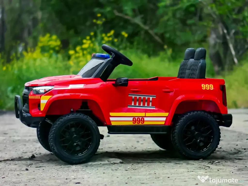 Masinuta electrica pentru 2 copii Kinderauto FirePatrol 4x200w, 24V RED