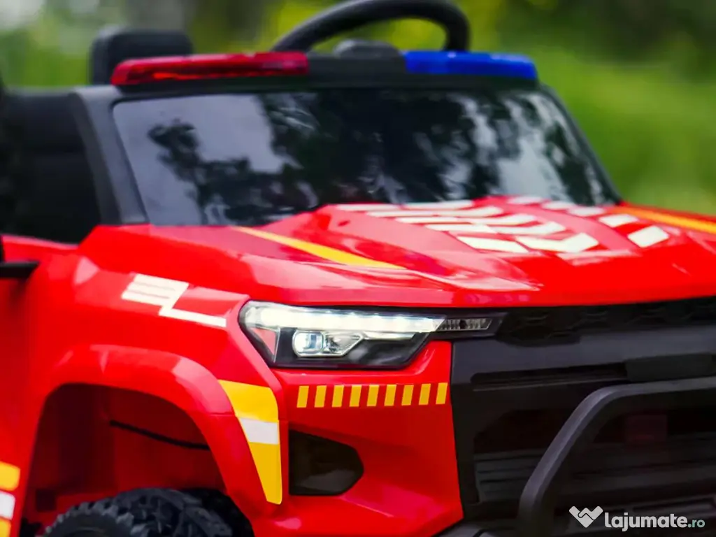 Masinuta electrica pentru 2 copii Kinderauto FirePatrol 4x200w, 24V RED