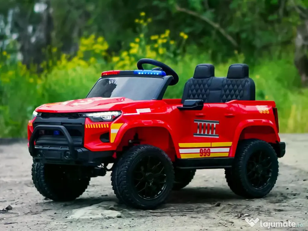 Masinuta electrica pentru 2 copii Kinderauto FirePatrol 4x200w, 24V RED