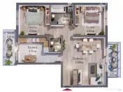 Apartament modern cu 3 camere 2 bai pod propriu de 85 mp in 