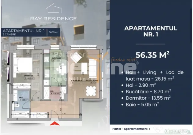 Apartament 2 camere Cornitoiu - Ray Residence