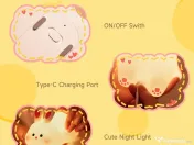 Lampă de veghe pentru copii – Iepuraș din silicon, lumină LED reglabilă 