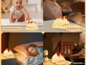 Lampă de veghe pentru copii – Iepuraș din silicon, lumină LED reglabilă 