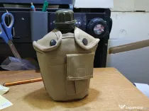 Bidon 1 litru cu husa bej, BPA free, MFH