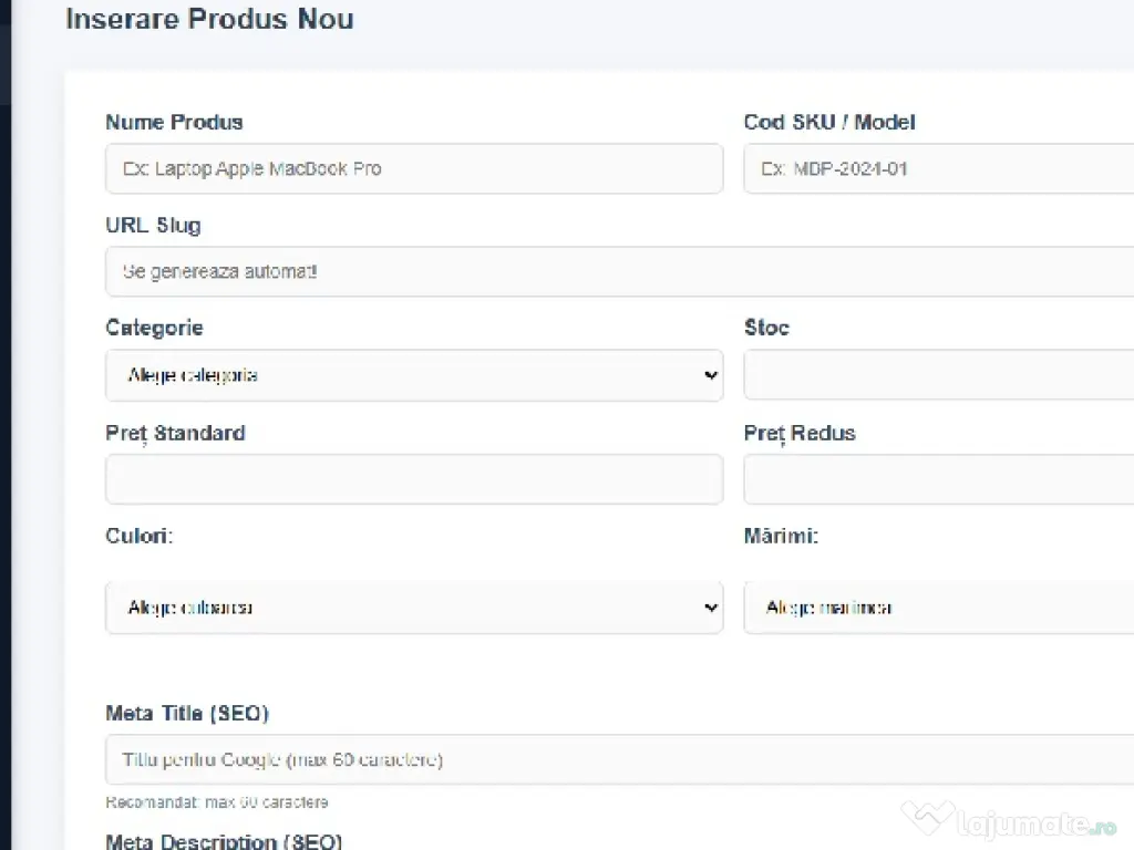 Creare Website - E-Commerce Fashion Complet