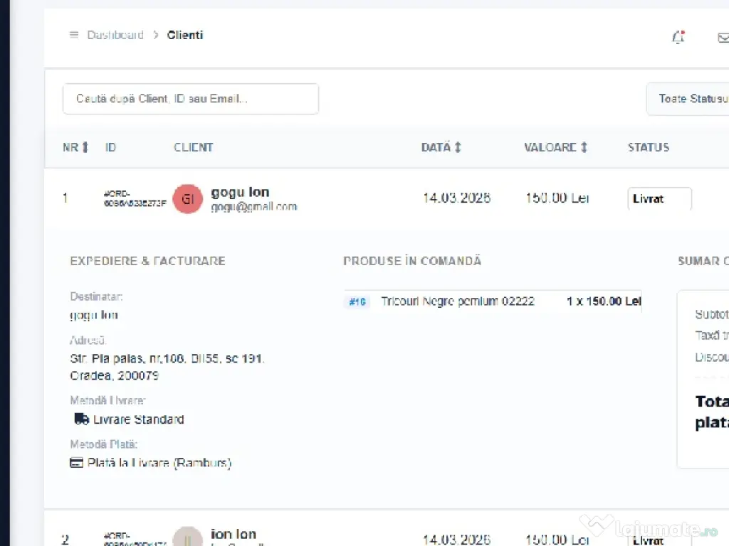 Creare Website - E-Commerce Fashion Complet